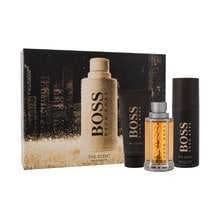 Rinkinys Hugo Boss Boss The Scent vyrams: EDT, 100 ml + dezodorantas, 150 ml + dušo želė, 100 ml kaina ir informacija | Hugo Boss Dovanos, dekoracijos, gėlės | pigu.lt