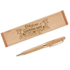 Bambukinis rašiklis dėžutėje "Dėkojame geriausiai bosei" kaina ir informacija | Kitos originalios dovanos | pigu.lt