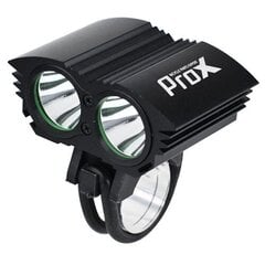 Priekinis dviračio žibintas ProX Dual I Power 2xCree, juodas kaina ir informacija | Žibintai ir atšvaitai dviračiams | pigu.lt