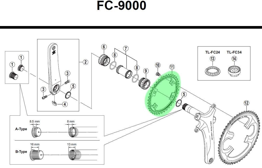 Shimano Dura-Ace FC-9000 34T MA priekinė dviračio žvaigždė kaina ir informacija | Kitos dviračių dalys | pigu.lt