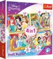 4 dėlionių rinkinys „Princesės“ Trefl kaina ir informacija | Dėlionės (puzzle) | pigu.lt