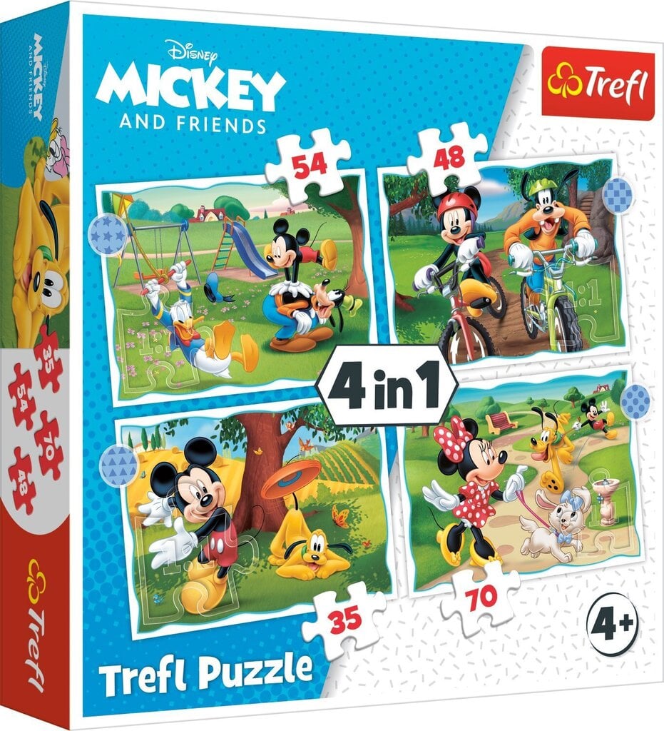 4 dėlionių rinkinys „Peliukas Mikis“ Trefl kaina ir informacija | Dėlionės (puzzle) | pigu.lt