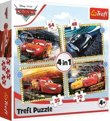 Набор из 4-х пазлов Trefl Cars (Колеса), 204 д. цена и информация | Пазлы | pigu.lt