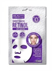 Листовая маска для лица Beauty Formulas Retinol Anti-Aging, 1 шт цена и информация | Маски для лица, патчи для глаз | pigu.lt