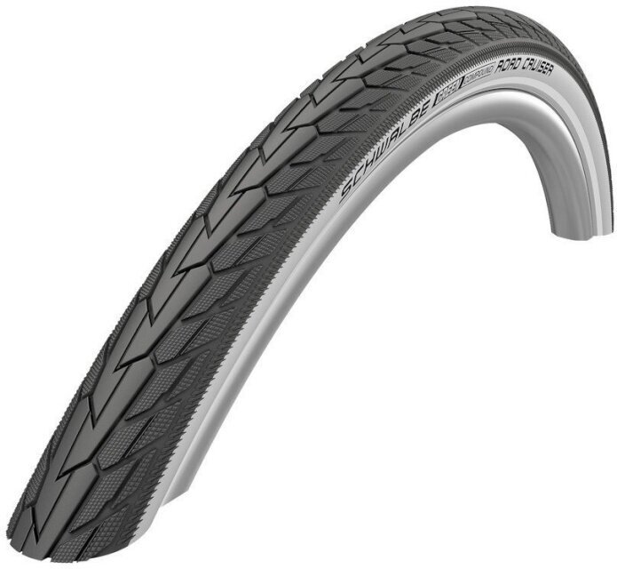 Dviračio padanga 28" Schwalbe Road Cruiser HS 484, Active Wired 42-622 Whitewall-Reflex kaina ir informacija | Dviračių kameros ir padangos | pigu.lt