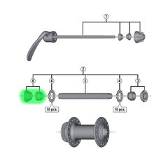 Konusas ir veržlė stebulei Shimano TX505, kairės pusės kaina ir informacija | Kitos dviračių dalys | pigu.lt