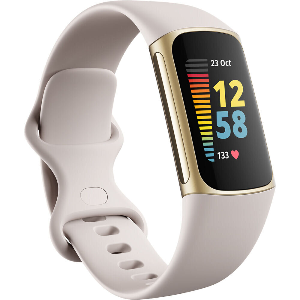 Fitbit Charge 5 Lunar White/Soft Gold цена и информация | Išmaniosios apyrankės (fitness tracker) | pigu.lt