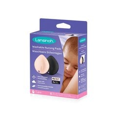 Прокладки для груди Lansinoh® Washable, 8 шт., розовые/черные цена и информация | Средства гигиены для мам | pigu.lt