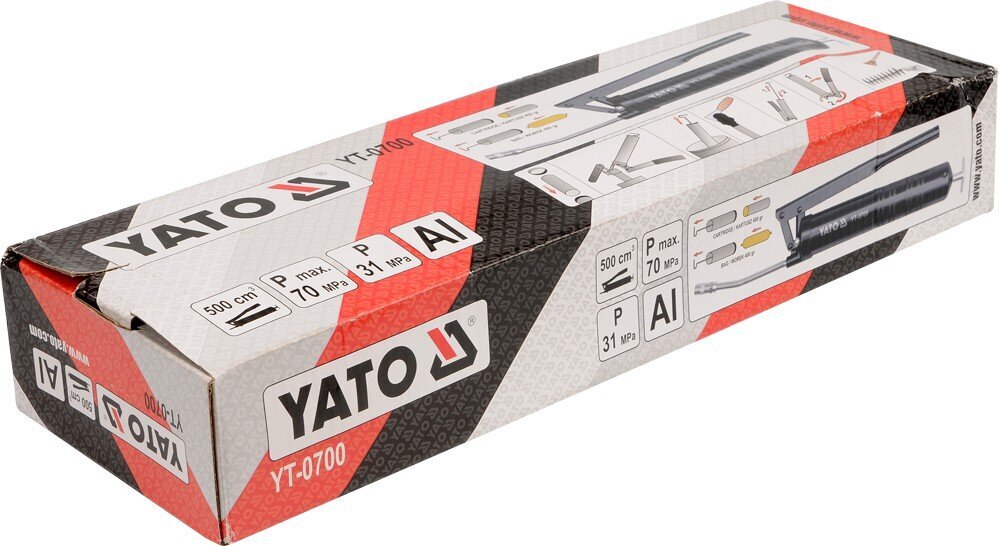 Švirkštas tepalui aliuminis 500 cm3 Yato (YT-0700) kaina ir informacija | Mechaniniai įrankiai | pigu.lt