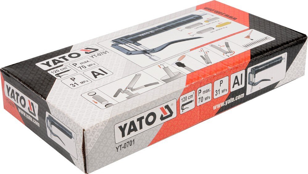 Rankinis švirkštas tepalui 120m3 Yato (YT-0701) kaina ir informacija | Mechaniniai įrankiai | pigu.lt