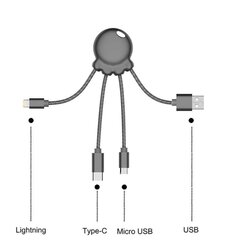 Xoopar Octopus Metalic Edition XP61040.22M kaina ir informacija | Laidai telefonams | pigu.lt
