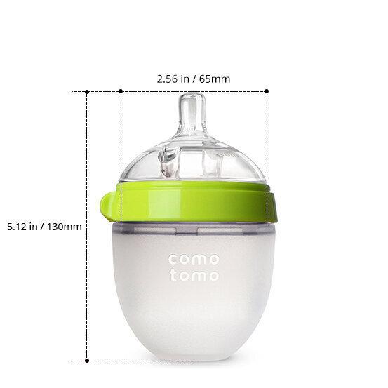 Silikoninis buteliukas Comotomo Evolved Green, 150 ml kaina ir informacija | Buteliukai kūdikiams ir jų priedai | pigu.lt
