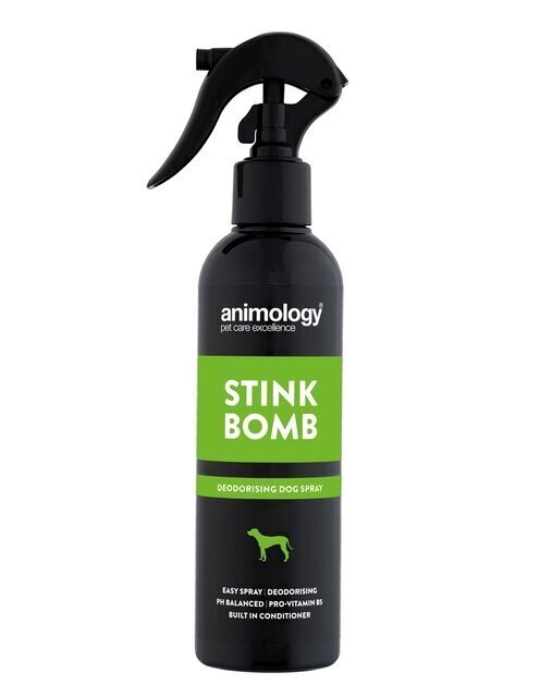 Animology dezodoruojantis purškiklis šunims Stink Bomb, 250 ml kaina ir informacija | Kosmetinės priemonės gyvūnams | pigu.lt