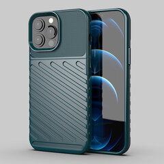 Thunder Case Flexible Tough Rugged Cover TPU Case, skirtas iPhone 13 Pro Max, žalias kaina ir informacija | Telefono dėklai | pigu.lt