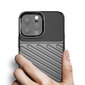 Thunder Case Flexible Tough Rugged Cover TPU Case, skirtas iPhone 13 Pro Max, juodas kaina ir informacija | Telefono dėklai | pigu.lt
