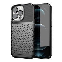 Thunder Case Flexible Tough Rugged Cover TPU Case, skirtas iPhone 13 Pro, juodas kaina ir informacija | Telefono dėklai | pigu.lt