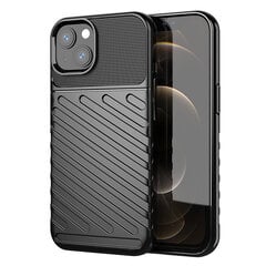 Thunder Case Flexible Tough Rugged Cover TPU Case, skirtas iPhone 13, juodas kaina ir informacija | Telefono dėklai | pigu.lt