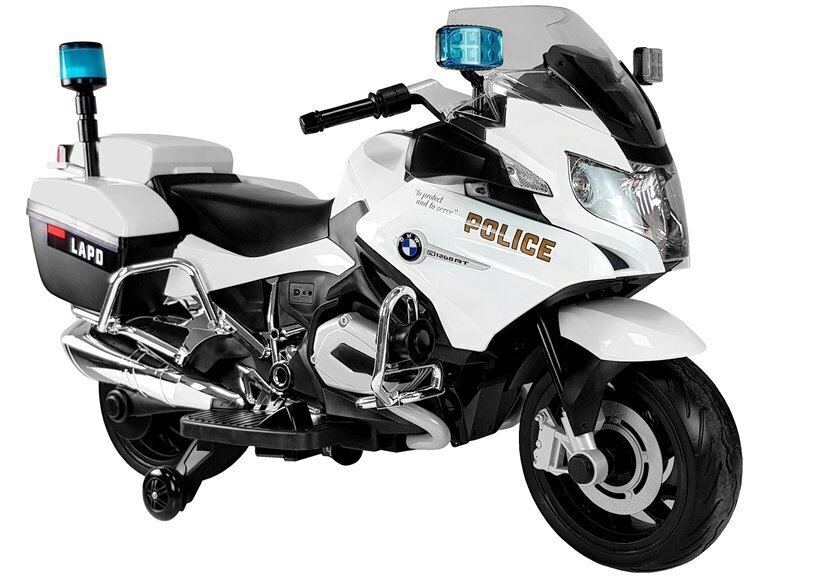 Elektrinis motociklas vaikams BMW R1200 Police, baltas kaina ir informacija | Elektromobiliai vaikams | pigu.lt
