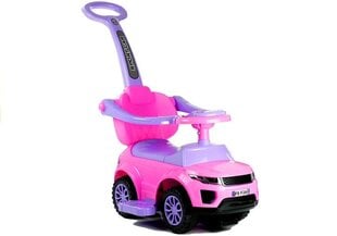 Automobilis varomas kojomis su rankena tėvams 614W Rožinė kaina ir informacija | Žaislai kūdikiams | pigu.lt