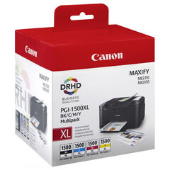 Набор аналоговых чернил Canon PGI-1500XL (C/M/Y/K) цена и информация | Картриджи для струйных принтеров | pigu.lt