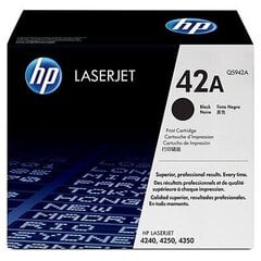 HP Cartridge No.42A Black (Q5942A) цена и информация | Картриджи для лазерных принтеров | pigu.lt