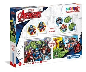 Clementoni supercolor dėlionė + domino The Avengers 2x30 pcs kaina ir informacija | Dėlionės (puzzle) | pigu.lt