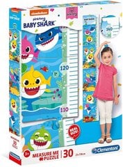 Dėlionė Clementoni - ūgio matuoklė Baby Shark 30 vnt. kaina ir informacija | Lavinamieji žaislai | pigu.lt