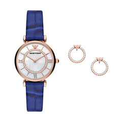 Moteriškas laikrodis ir auskarai Emporio Armani AR80053SET kaina ir informacija | Moteriški laikrodžiai | pigu.lt