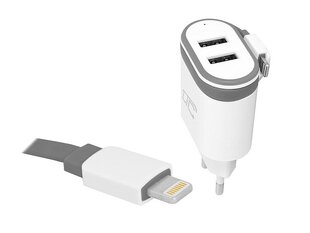 Сетевое зарядное устройство LTC 2xUSB 2A + кабель 20 см Iphone 2A. цена и информация | Зарядные устройства для телефонов | pigu.lt