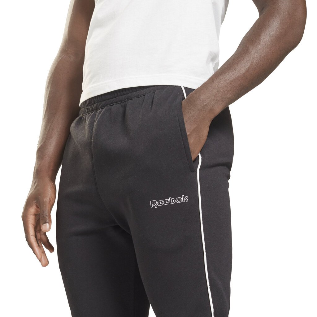 Sportinės kelnės vyrams Reebok Te Piping Jogger Black GS9310, juodos kaina ir informacija | Sportinė apranga vyrams | pigu.lt