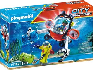 Playset Playmobil City Action Environment Mission Подводная лодка 70142 (58 pcs) цена и информация | Конструкторы и кубики | pigu.lt