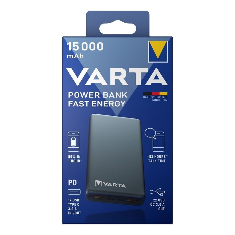 Varta Fast Energy 15000mAh kaina ir informacija | Atsarginiai maitinimo šaltiniai (power bank) | pigu.lt