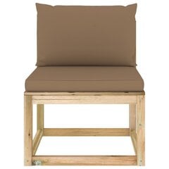 Vidurinė sodo sofos dalis su pagalvėlėmis, ruda kaina ir informacija | Lauko kėdės, foteliai, pufai | pigu.lt
