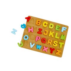 Деревянная головоломка - алфавит цена и информация | Развивающие игрушки | pigu.lt