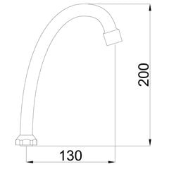 „J" formos snapas 18×200 mm, 633004 RUBINETA kaina ir informacija | Maišytuvų ir dušų priedai | pigu.lt