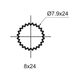Кран-букса для смесителя 1/2 под крест керамика 8×24, 664012 RUBINETA цена и информация | Аксессуары для душа, смесителей | pigu.lt