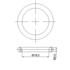 Прокладка 18,00х2,00 для клапана смесителя, 632058 RUBINETA цена и информация | Аксессуары для душа, смесителей | pigu.lt