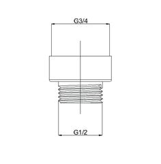 Переход F3/4xM1/2, 636925 RUBINETA цена и информация | Аксессуары для душа, смесителей | pigu.lt