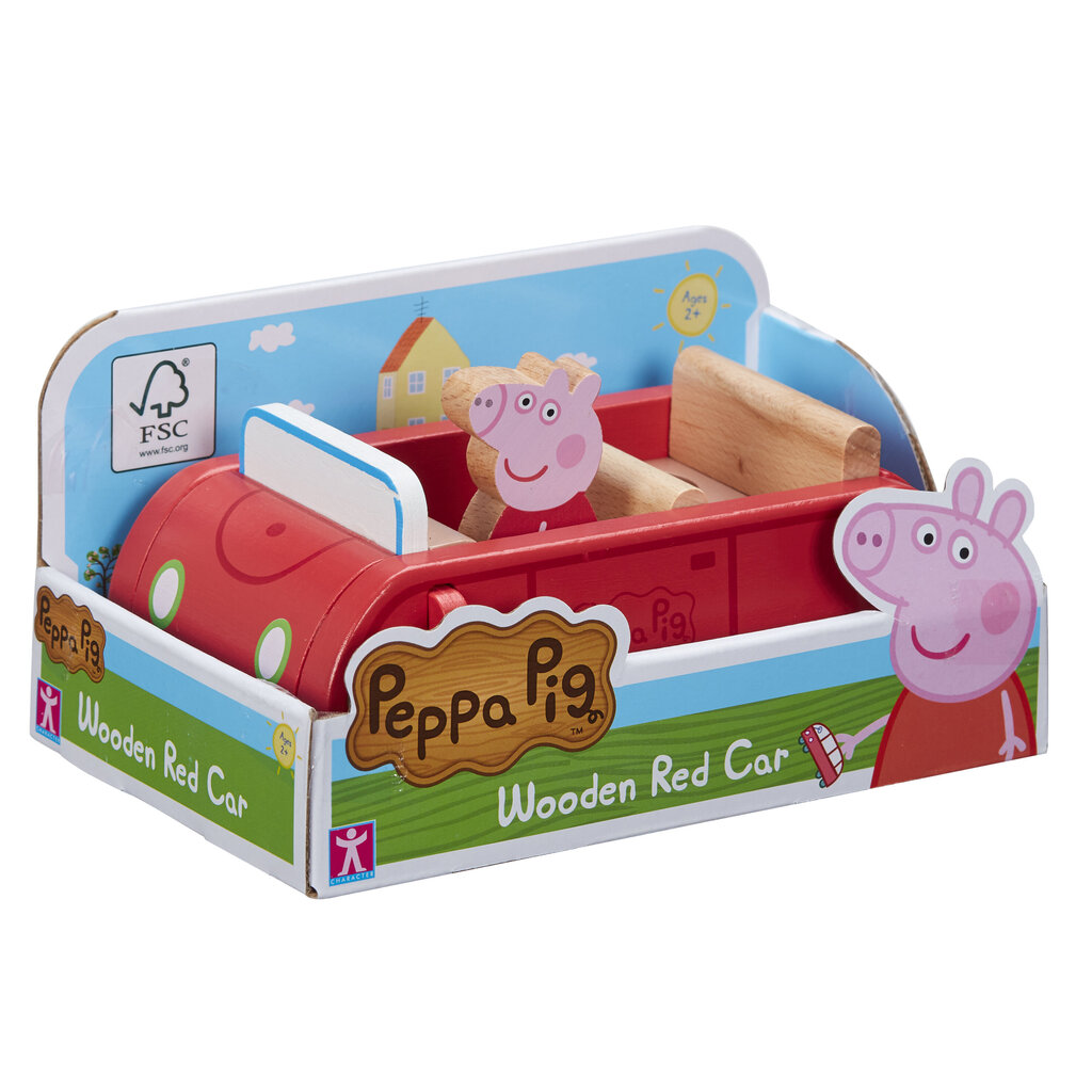 Medinis automobilis Kiaulytė Pepa (Peppa Pig) kaina ir informacija | Žaislai kūdikiams | pigu.lt