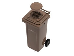 Šiukšlių konteineris su mikrobiologiniu filtru, 120 L, rudas kaina ir informacija | Komposto dėžės, lauko konteineriai | pigu.lt
