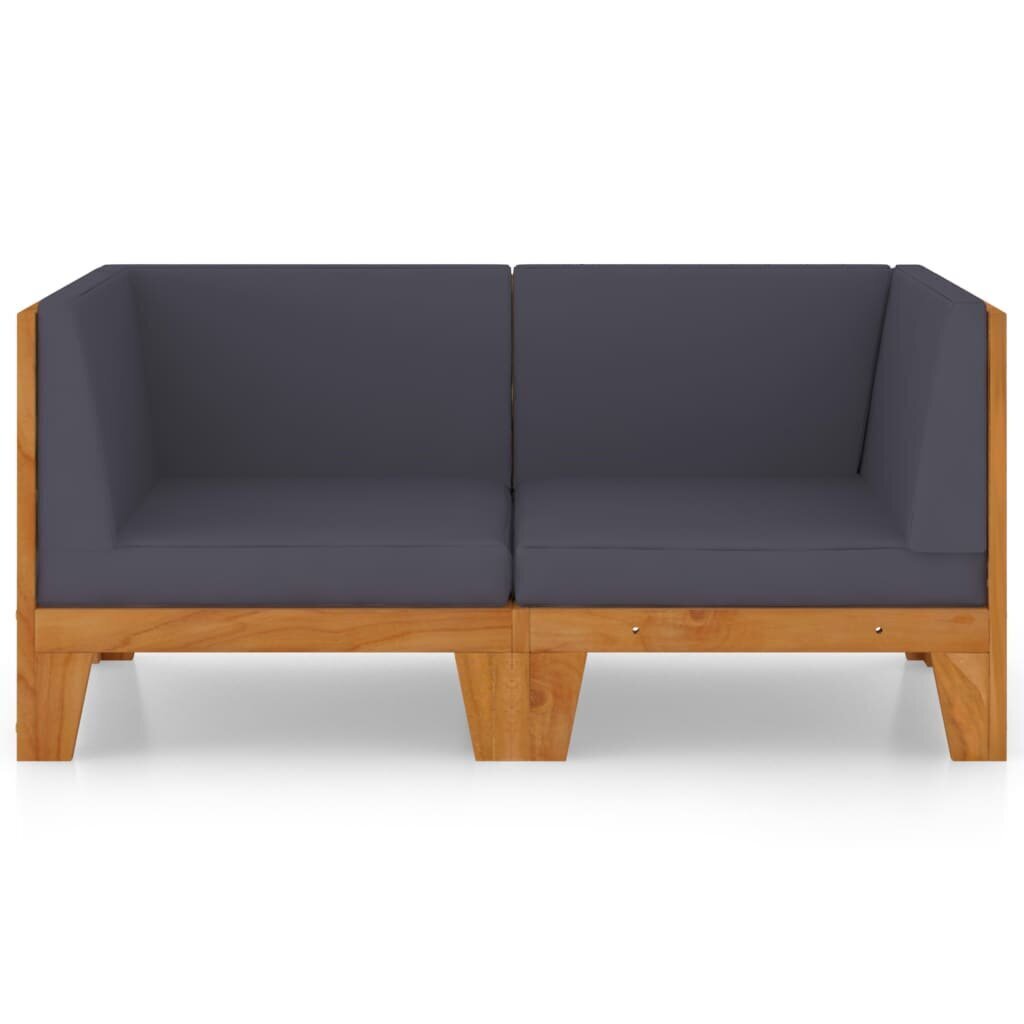 Dvivietė sofa su pilkomis pagalvėlėmis, ruda цена и информация | Lauko baldų komplektai | pigu.lt