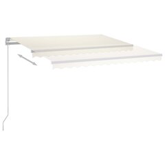 Automatinė markizė su LED/vėjo jutikliu, kreminė, 400x350 cm цена и информация | Зонты, маркизы, стойки | pigu.lt