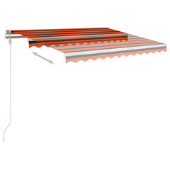 Automatinė markizė su LED/vėjo jutikliu, oranžinė/ruda, 3x2.5 m kaina ir informacija | Skėčiai, markizės, stovai | pigu.lt