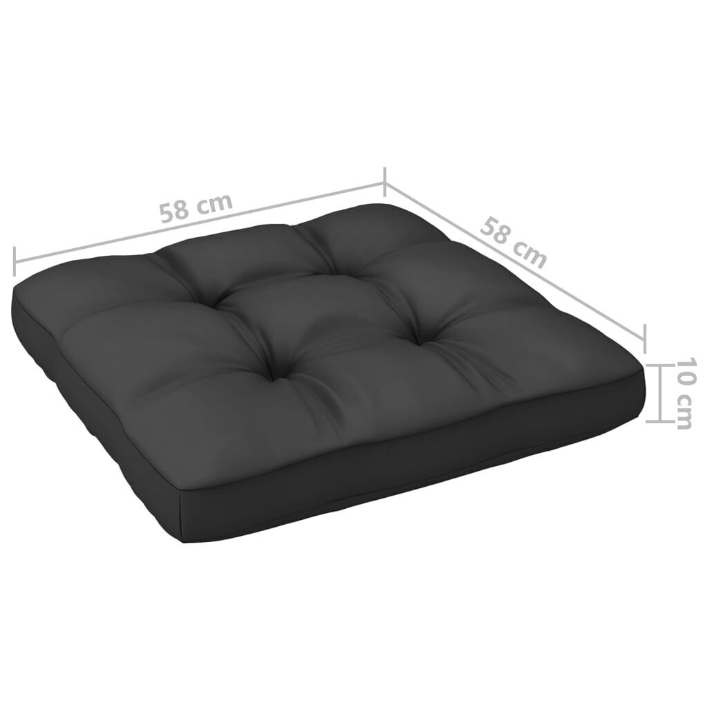 Keturvietė sodo sofa su pagalvėlėmis, juoda kaina ir informacija | Lauko kėdės, foteliai, pufai | pigu.lt