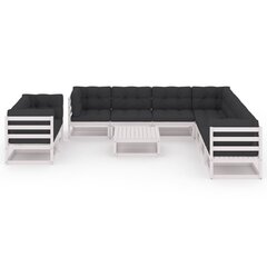 Sodo baldų komplektas su pagalvėlėmis, 10 dalių цена и информация | Комплекты уличной мебели | pigu.lt