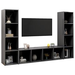Televizoriaus spintelės, 3 vnt, 142,5x35x36,5 cm, pilkos kaina ir informacija | TV staliukai | pigu.lt