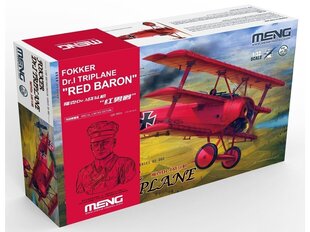 Сборная пластиковая модель Meng Model - Limited Edition Fokker Dr.I Triplane "Red Baron" includes 1:10 bust of Manfred von Richthofen, 1/32, QS-002S цена и информация | Конструкторы и кубики | pigu.lt