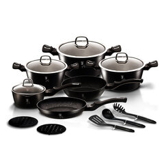 Berlinger Haus набор кухонных принадлежностей из 15 предметов BH 6155 Black Silver Collektion цена и информация | Кастрюли, скороварки | pigu.lt