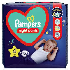 Подгузники-трусики Pampers Night Pants VP S4 25 шт. цена и информация | Подгузники | pigu.lt