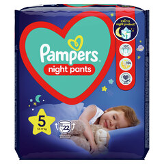 Sauskelnės-kelnaitės Pampers Night Pants VP S5 22 vnt. kaina ir informacija | Pampers Kūdikio priežiūrai | pigu.lt